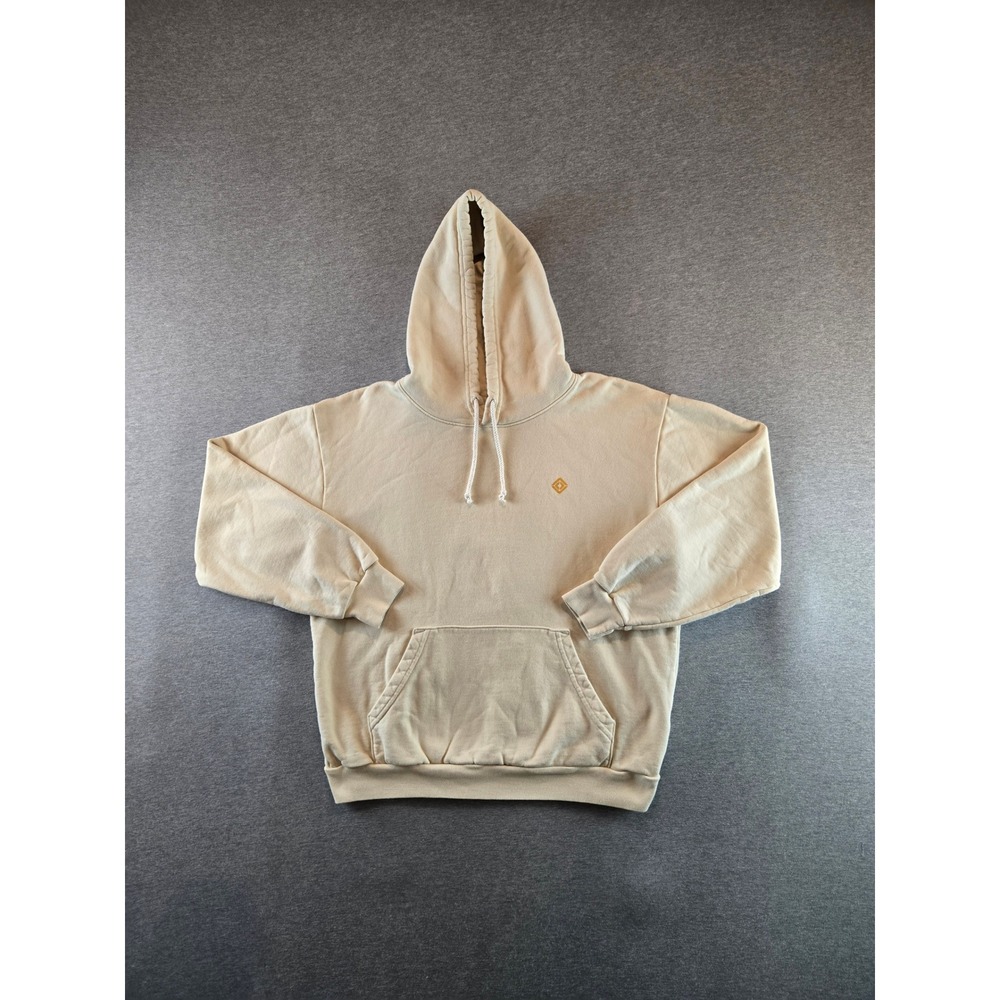 Rivian Hoodie Mens M Sand Organic Cotton Made in USA Logo Pullover Sweatshirt
